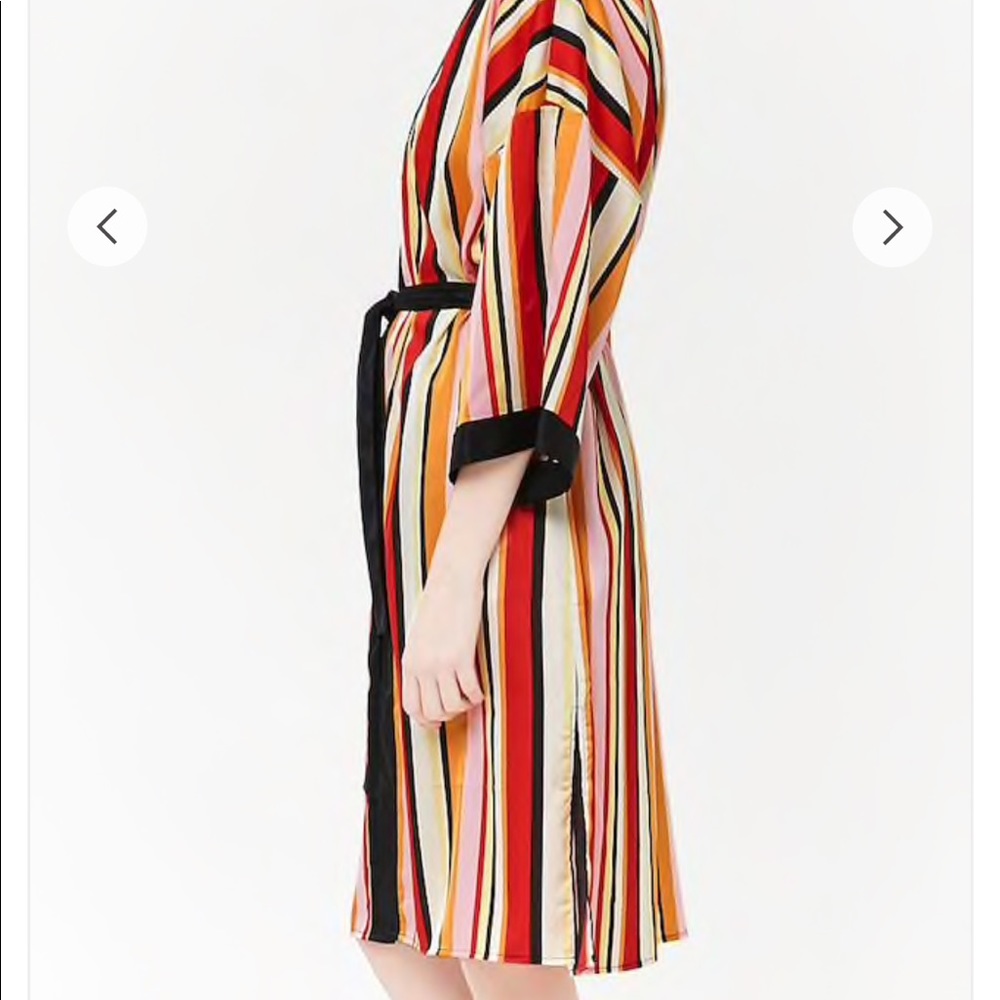 Multicolor satin striped forever 21 kimono